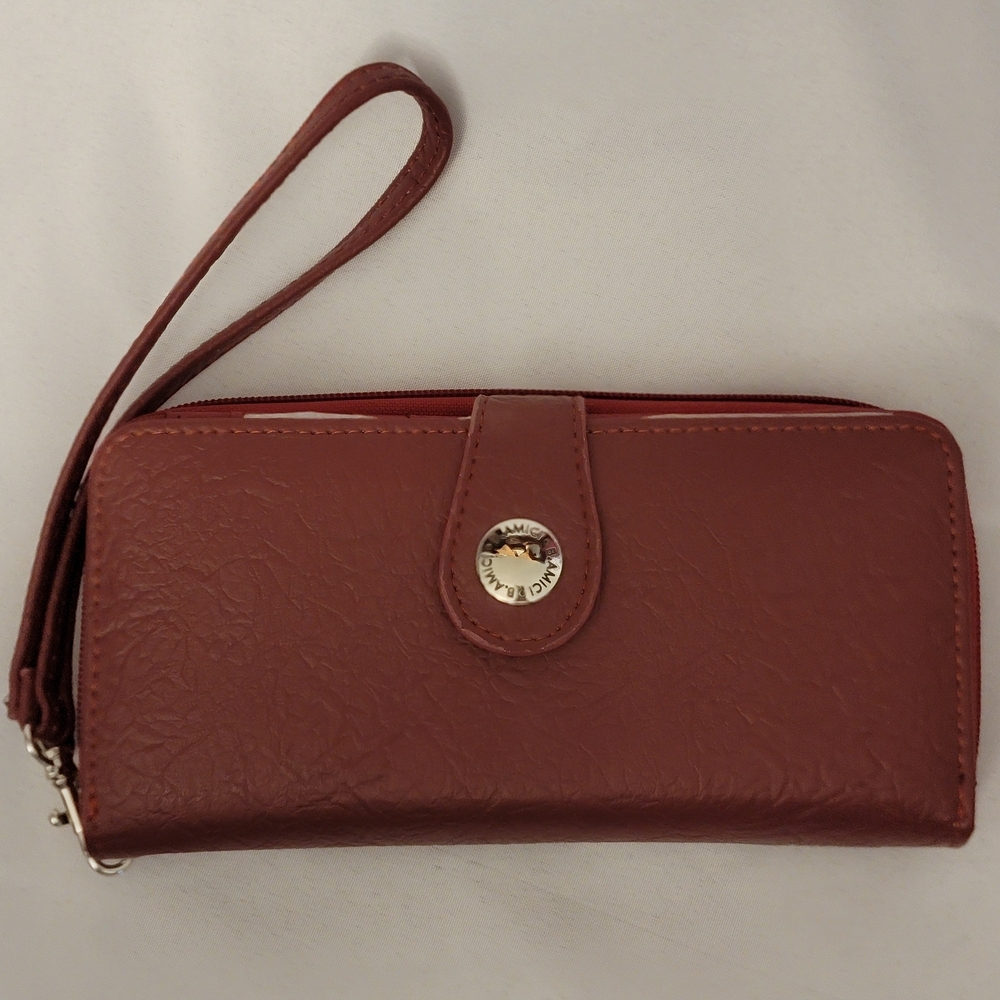 B. Amici Burgandy Wristlet Wallet